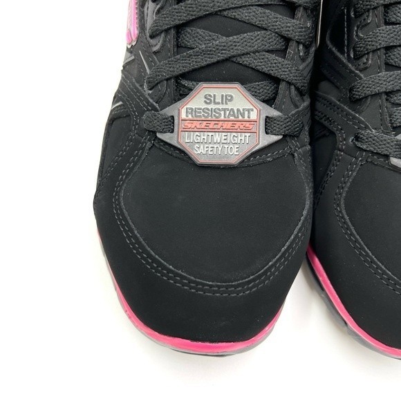 Skechers Womens Synergy Sandlot Alloy Toe Black Pink Work Safety Shoes Size 6.5 - Picture 5 of 16